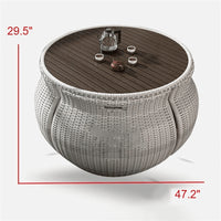 Modern Minimalist Rattan 4-Person Outdoor Dining Set - DSARD