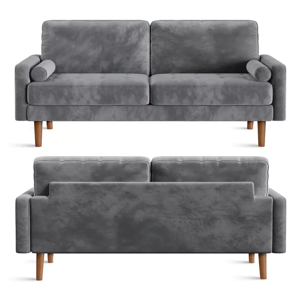 70″ Modern Velvet Love Seat Sofa – 2-Seater Tufted Couch with Pillows - DSARD - DSARD