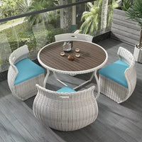 Modern Minimalist Rattan 4-Person Outdoor Dining Set - DSARD