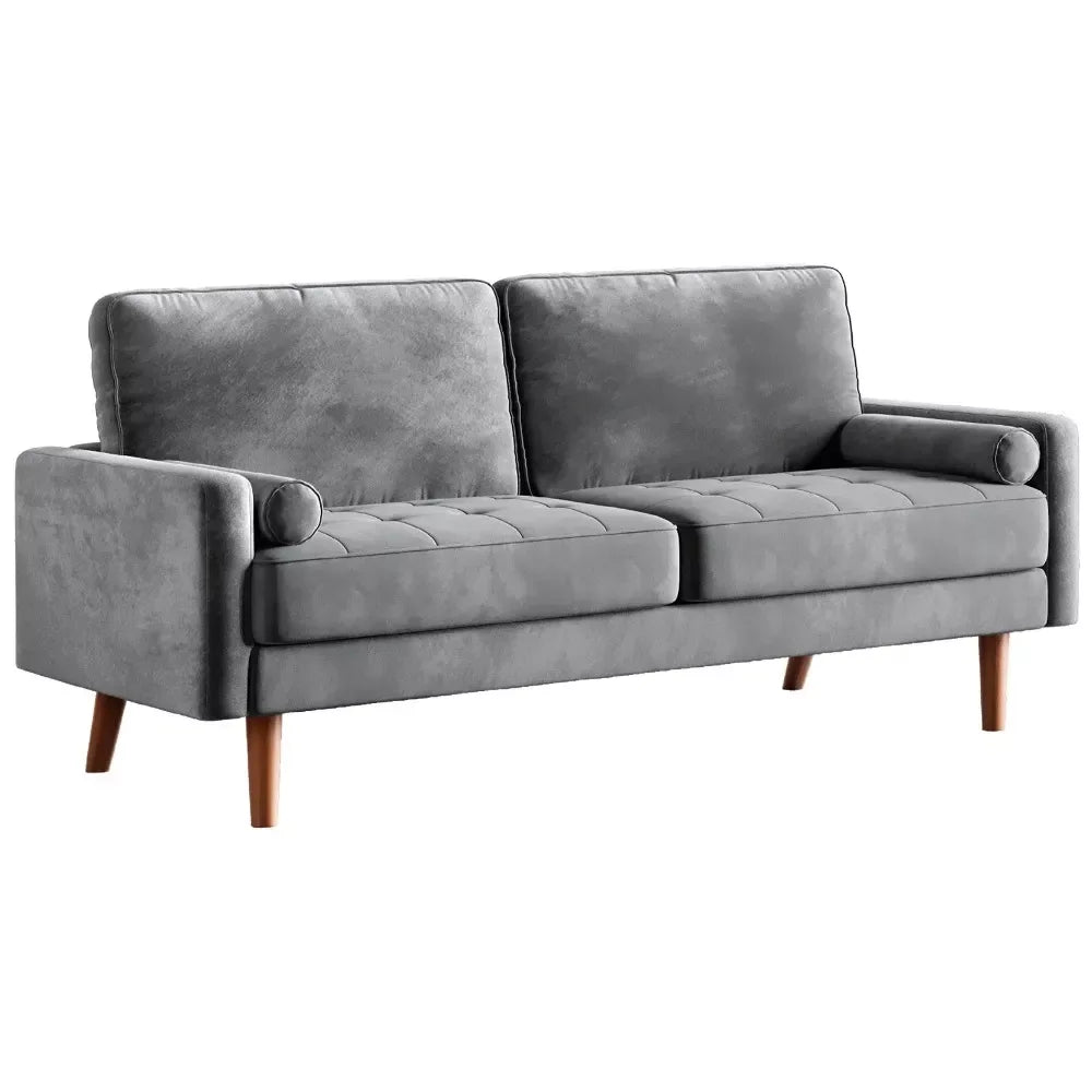 70″ Modern Velvet Love Seat Sofa – 2-Seater Tufted Couch with Pillows - DSARD - DSARD