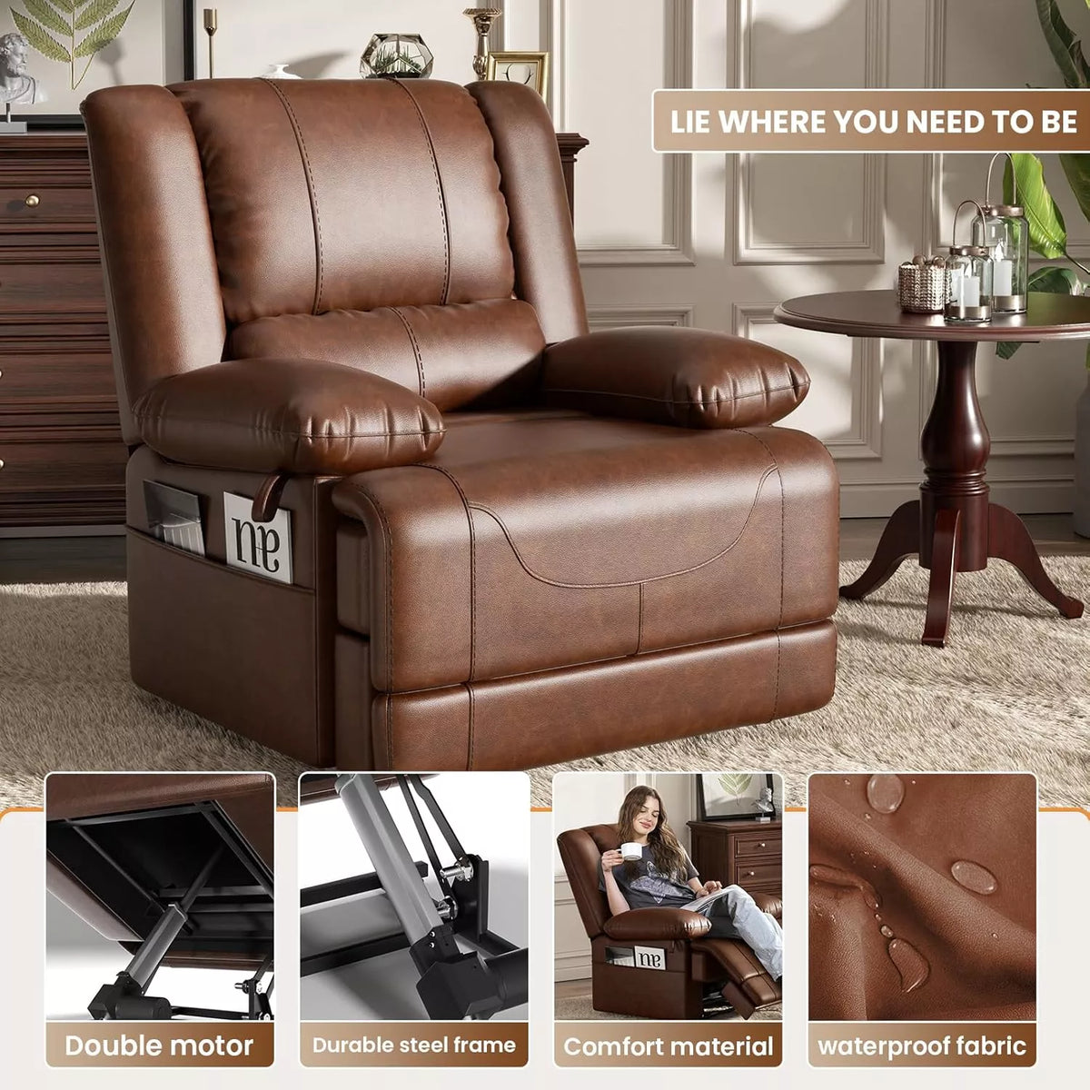 Power Lift Chair with Massage, Heating, USB Ports & Remote Control - DSARD