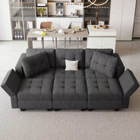Modular Sectional Sleeper Sofa with Storage and Adjustable Backrest - DSARD