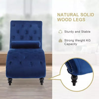 Velvet Button Tufted Lounge Chair with Pillow - DSARD