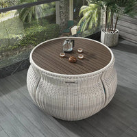 Modern Minimalist Rattan 4-Person Outdoor Dining Set - DSARD