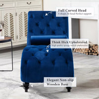 Velvet Button Tufted Lounge Chair with Pillow - DSARD