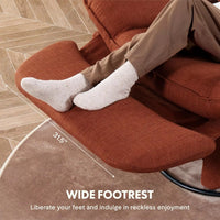 Oversized Swivel Rocker Recliner Chair with Adjustable Backrest and Side Pockets - DSARD