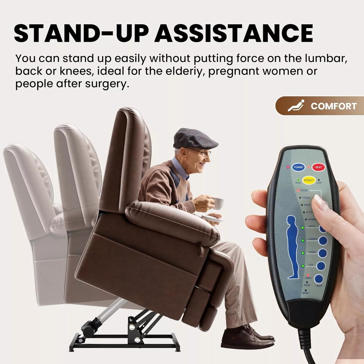 Power Lift Chair with Massage, Heating, USB Ports & Remote Control - DSARD