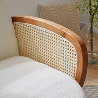 Nordic Rattan Leisure Single Sofa Chair – Solid Wood, Modern Fabric Design - DSARD
