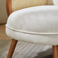 Nordic Rattan Leisure Single Sofa Chair – Solid Wood, Modern Fabric Design - DSARD